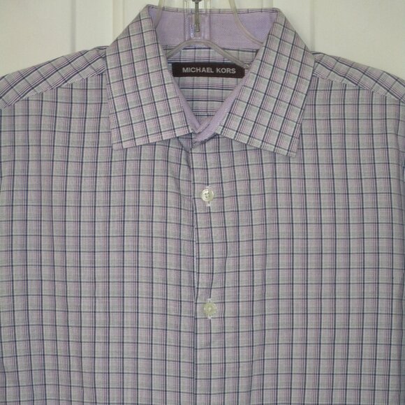 Michael Kors Young Mens L/S Purple Cotton Dress Shirt - Size 14/30 or Youth 18 - Picture 1 of 3